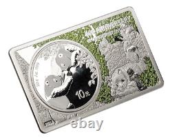 Barre d'argent Panda de 2,96 oz pour le 40e anniversaire de la Chine en 2023