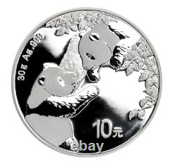 Barre d'argent Panda de 2,96 oz pour le 40e anniversaire de la Chine en 2023