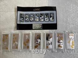 Barre en argent de 50g 7 pièces 2017 Chine 35e anniversaire Set Com. Panda Gem Proof