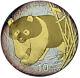 Chine 10 Yuan 2002 Argent Preuve 1oz. Or 0.999 Doré 'panda'