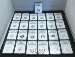 CHINE 2007 Ensemble complet de 25 pièces Panda en argent de 3 yuans 25e anniversaire NGC PF69 ULTRA CAMEO