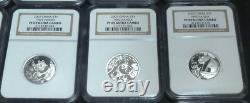 CHINE 2007 Ensemble complet de 25 pièces Panda en argent de 3 yuans 25e anniversaire NGC PF69 ULTRA CAMEO