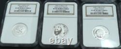 CHINE 2007 Ensemble complet de 25 pièces Panda en argent de 3 yuans 25e anniversaire NGC PF69 ULTRA CAMEO