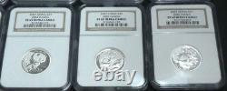 CHINE 2007 Ensemble complet de 25 pièces Panda en argent de 3 yuans 25e anniversaire NGC PF69 ULTRA CAMEO