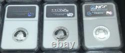 CHINE 2007 Ensemble complet de 25 pièces Panda en argent de 3 yuans 25e anniversaire NGC PF69 ULTRA CAMEO