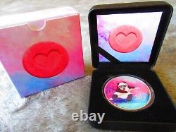 COA #100/100 2014 PANDA ECSTASY Monnaie en Argent Colorisée ¥10 Yuan Chine