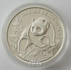 Chine 10 Yuan 1990 Panda 1 Oz Argent Preuve