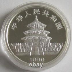 Chine 10 Yuan 1990 Panda Shenyang Mint (Petite date) 1 Once d'argent