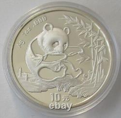 Chine 10 Yuan 1994 Panda Monnaie de Shanghai (Grande Date) 1 Oz Argent