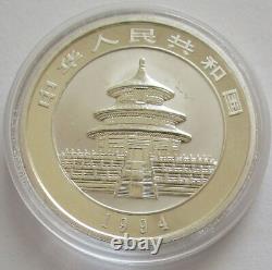 Chine 10 Yuan 1994 Panda Shenyang Mint (Petite Date) 1 Once d'Argent