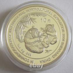 Chine 10 Yuan 2006 Panda Exposition Horticole de Shenyang 1 Oz Argent