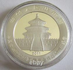 Chine 10 Yuan 2011 Panda Syndicat des Travailleurs Financiers Chinois 1 Oz Argent