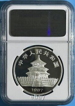 Chine 1987 10 Y Yuan 1 Once Oz Pièce en Argent Panda NGC PROOF PF 68 Ultra Cameo UC