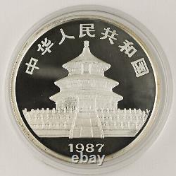 Chine 1987 1 Once Troy 999 10 Yuan Pièce Panda en Argent Épreuve 5ème Anniversaire