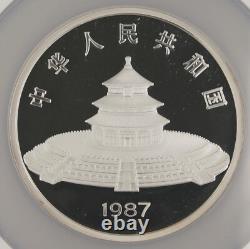 Chine 1987 50 Yuan 5 Oz Argent Panda 5ème Anniversaire Pièce Proof NGC PF68 UC