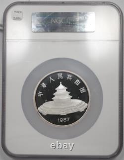 Chine 1987 50 Yuan Argent Panda Proof NGC PF68 ULTRA CAMEO BL0256 frais de port combinés