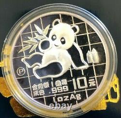 Chine 1989 1 Once Panda en argent épreuve avec boîte + COA