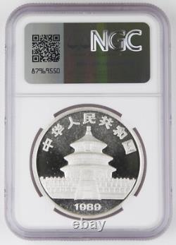 Chine 1989 1 Oz 999 Argent Panda 10 Yuan Pièce NGC MS68 PL GEM Proof Like