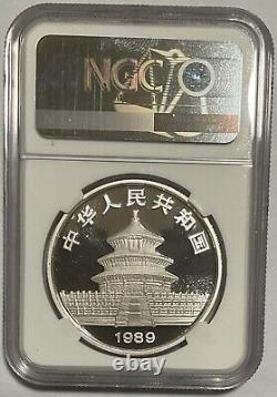 Chine 1989 Panda en argent 1 once 10 yuans pièce de preuve, NGC PF68