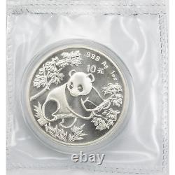 Chine 1992 5 Yuan Panda 1oz. 999 Pièce en argent fin scellée