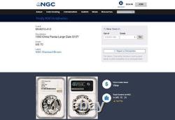 Chine 1993 10 Yuan 1 Ounce Oz Pièce en Argent Panda Grande Date NGC MS70 Top Pop 25/0
