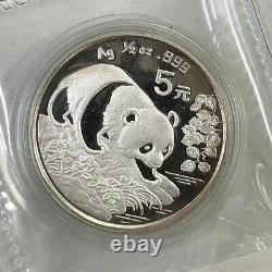 Chine 1993 ? 1994 ? 1995 ? 1996 ? 1997 ? 1998 Pièce d'argent Panda 5 yuans 1/2 oz 6 pièces.
