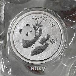 Chine 2000 Pièce d'argent Panda 10 Yuan 1 oz