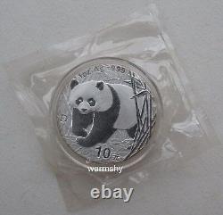 Chine 2001 Panda pièce d'argent 1 oz 10 Yuan D Marque Authentique