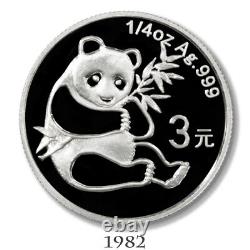 Chine 2007 Ensemble de preuves d'anniversaire en argent Panda 25e anniversaire Boîte et COA