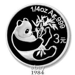 Chine 2007 Ensemble de preuves d'anniversaire en argent Panda 25e anniversaire Boîte et COA