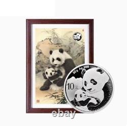 Chine 2019 Panda Mère Et Enfant Peinture Inclaid 10yuan 30g Panda Argent Pièce
