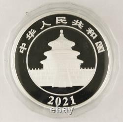Chine 2021 50 Yuan 150 Gramme 999 Argent Panda GEM Proof Pièce + BOÎTE & COA