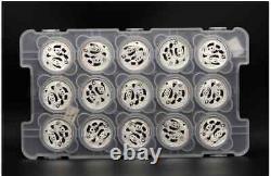 Chine 2022 10 Yuan Chine Panda Silver Coin 30g Full Page 15 Sets