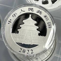 Chine 2022 10 Yuan Chine Panda Silver Coin 30g Page Complète 15 Pcs 30g15