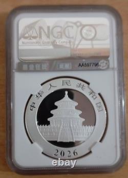 Chine - 2026 10 yuans 30 g once d’argent Panda NGC MS69 Premier Jour d’Émission