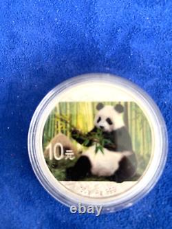 Chine Panda Argent 1 oz Couleur 2017