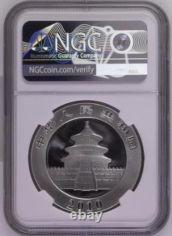 Chine Panda en argent 10 yuans 2010 NGC MS 70