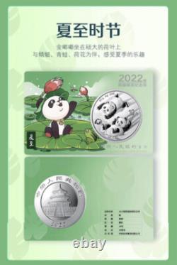Collection de pièces commémoratives en argent Panda 2022 des Vingt-quatre Termes Solaires
