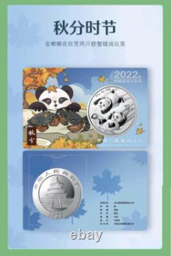 Collection de pièces commémoratives en argent Panda 2022 des Vingt-quatre Termes Solaires