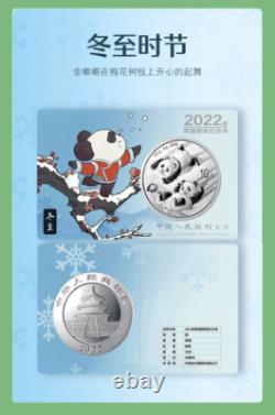 Collection de pièces commémoratives en argent Panda 2022 des Vingt-quatre Termes Solaires