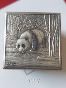 Cube commémoratif du 150e anniversaire du Panda d’argent chinois de 20 oz 2019