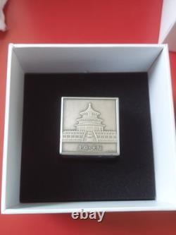 Cube commémoratif du 150e anniversaire du Panda d’argent chinois de 20 oz 2019