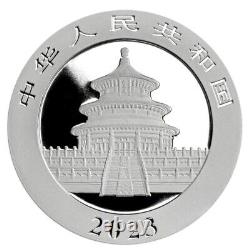 ENSEMBLE DE PIÈCES EN ARGENT DU 40e ANNIVERSAIRE DU PANDA CHINOIS 2 Oz + Barre de 30 g Chine 2023