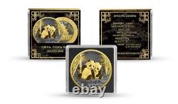 Édition 2026 Chine Panda 30 grammes argent anneau doré plaqué or et ruthénium