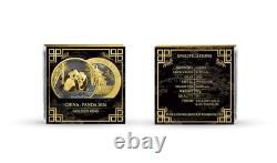 Édition 2026 Chine Panda 30 grammes argent anneau doré plaqué or et ruthénium