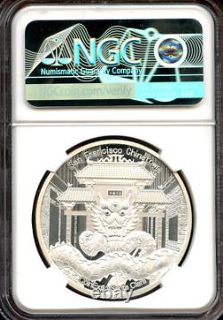 Émission officielle en argent Panda de Chine 2018, Expo de Santa Clara, Dragon, NGC PF69 UC