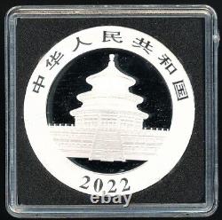 Ensemble de 2 pièces de panda chinois 2022 nuit et jour 30 grammes. 999 pièces d'argent avec boîte + COA