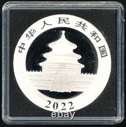 Ensemble de 2 pièces de panda chinois 2022 nuit et jour 30 grammes. 999 pièces d'argent avec boîte + COA