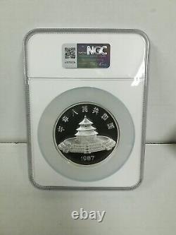 Ensemble de deux pièces en argent Panda de Chine 1987 preuve de qualité 1 oz & 5 oz 10 & 50 Yuan Coffret/COA #335