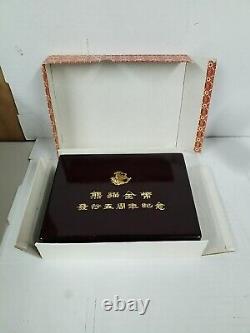 Ensemble de deux pièces en argent Panda de Chine 1987 preuve de qualité 1 oz & 5 oz 10 & 50 Yuan Coffret/COA #335